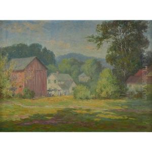 Landscape With Red Barn by Jess Hobby