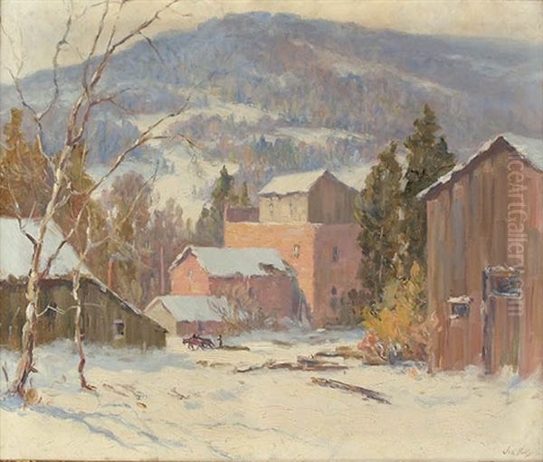 Winter Landscape With Buildings - view 1