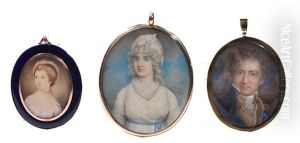 Portrait Of A Lady Wearing Turban And White Dress Tied By A Blue Sash