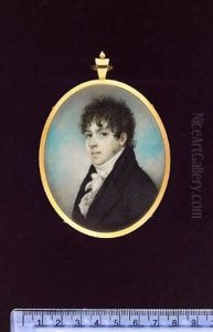 A Gentleman Wearing A Dark Grey Coat, Matching Waistcoat, Frilled Shirt And Tied Stock by William Armfield Hobday