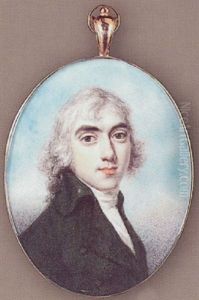 A Gentleman, With Powdered Hair En Queue, Wearing Dark Moss Green Coat And White Stock