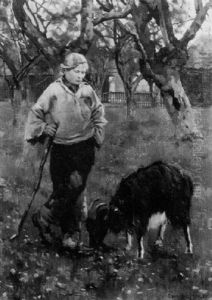 Boy And Goat by Edward George Hobley