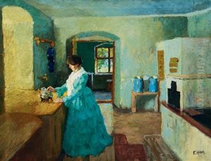 Woman In The Kitchen by Franz Xaver Hoch