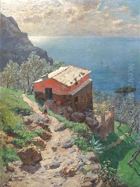 Sudlandische Felsenkuste Mit Einem Kleinen Bauernhaus - view 1