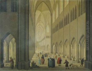 Interieur Einer Gotischen Kirche by Johann Jakob Hoch