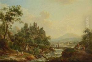 Flusslandschaft Mit Figurenstaffage