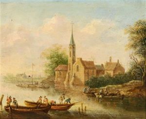 Flusslandschaft Mit Booten