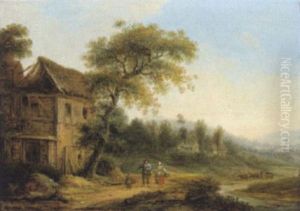 Fluslandschaft Mit Reisenden Fluslandschaft Mit Reisenden