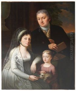 Swiss Family Group Portrait by Johann Baptist Hoechle