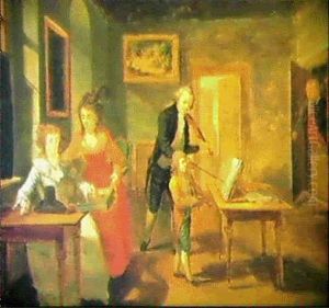 Die Familie Des Wiener Bankiers Baron Geymuller In Ihrer Wohnung by Johann Baptist Hoechle