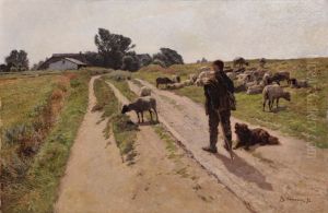 Schaafherde by Franz Gustav Hochmann
