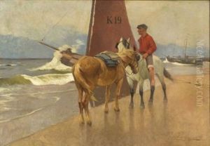 Shipwrecked On The Danish Coast by Franz Gustav Hochmann