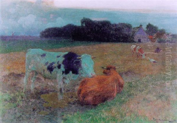 Landschaft Mit Weidenden Kuhen - view 1