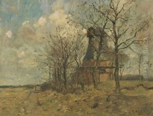 Die Wedeler Muhle Unter Baumen by Rudolf Hoeckner