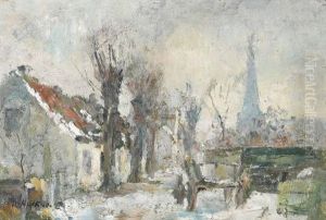 Dorfstrase Im Winter by Rudolf Hoeckner