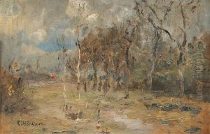 Landschaft Mit Birken by Rudolf Hoeckner