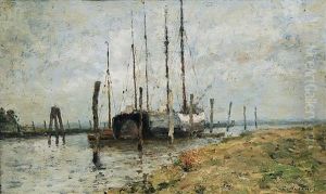 Segelschiffe Im Hafen by Rudolf Hoeckner
