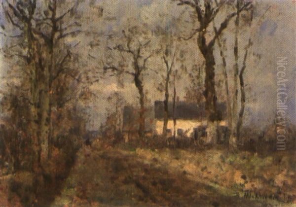 Herbstliche Landschaft Mit Hausern Und Baumen - view 1