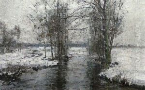 Winterstimmung Am Bach by Rudolf Hoeckner