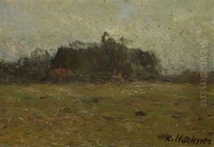 Bauernhof In Landschaft Bei Wedel by Rudolf Hoeckner