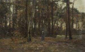 Spaziergangerin Im Herbstlichen Wald Spaziergangerin Im Herbstlichen Wald