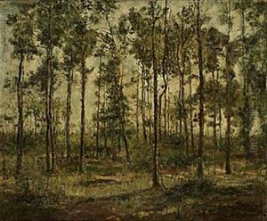 Figur I Skogslandskap by Rudolf Hoeckner