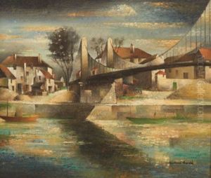 Le Pont Suspendu, Conflans Fin D'oise by Pierre Hode