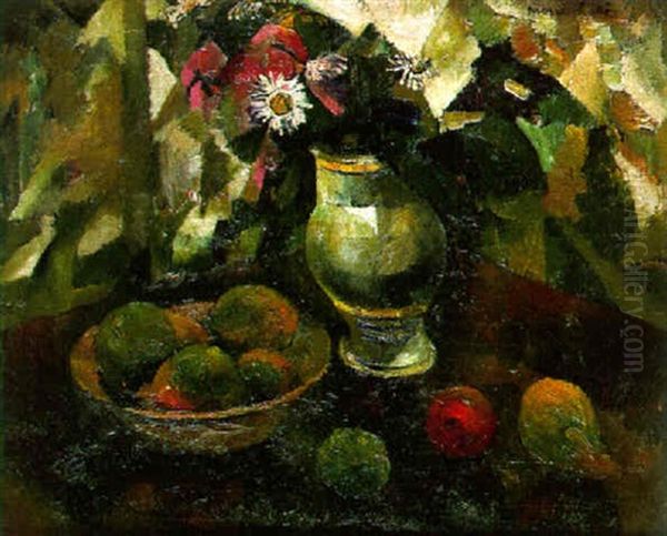 Nature Morte Aux Fruits Et Au Vase De Fleurs - view 1