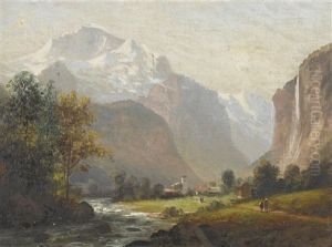 Lauterbrunnental Mit Staubbachfall Und Jungfrau