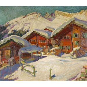 Murren Im Winter by Ernst Hodel the Younger