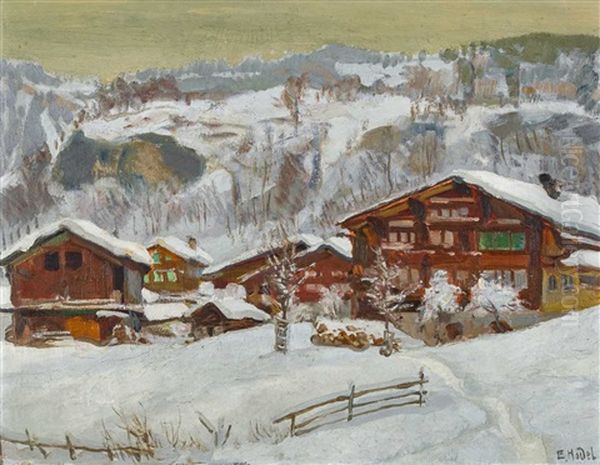 Brienzwiler Hauser Im Winter - view 1