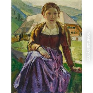 Trachtenfrau Im Emmental by Ernst Hodel the Younger