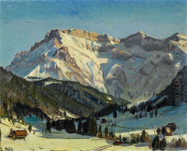 Eigenthal Mit Pilatus Im Winter - view 1