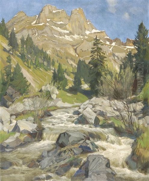 Gebirgslandschaft Mit Bach - view 1
