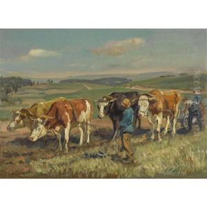 Fruhlingspflugen by Ernst Hodel the Younger
