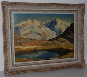 Sommerliche Gebirgslandschaft Mit Kleinem See Sommerliche Gebirgslandschaft Mit Kleinem See