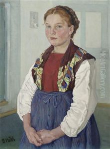 Trachtenmadchen by Ernst Hodel the Younger
