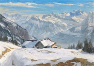 Winterliche Landschaft by Ernst Hodel the Younger