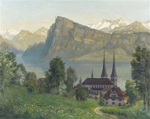Blick Vom Wesemlin Auf Die Hofkirche Und Den Burgenstock