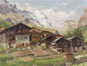 Lotschental Mit Kippel by Ernst Hodel the Younger