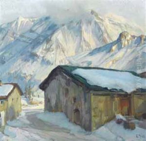 Engadiner Hauser Im Schnee