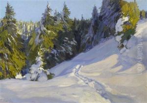 Schneelandschaft by Ernst Hodel the Younger