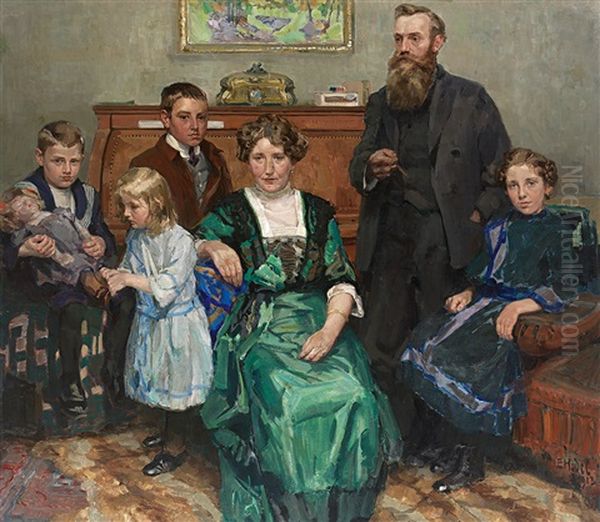 Portrait Einer Grosburgerlichen Schweizer Familie - view 1