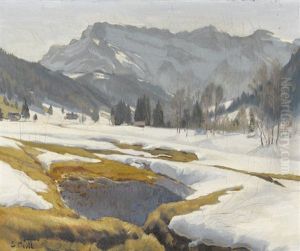 Vorfruhling Im Gebirge by Ernst Hodel the Younger