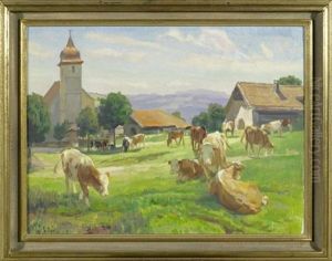 Ansicht Des Dorfes Montfaucon Im Jura Ansicht Des Dorfes Montfaucon Im Jura