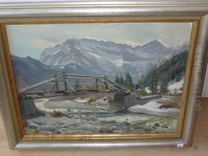 Alpine Flusslandschaft Im Vorfruhling
