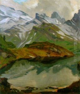 Gebirgssee Im Vorfruhling by Ernst Hodel the Younger