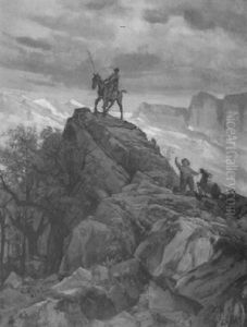 Don Quichotte Und Sancho Pansa Bei Einem Felsvorsprung by Ernst Hodel the Younger
