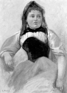 Junge Frau In Luzerner Tracht by Ernst Hodel the Younger