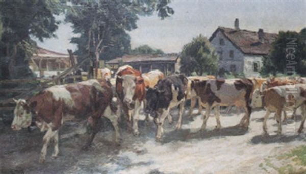 Kuhherde Im Dorf - view 1